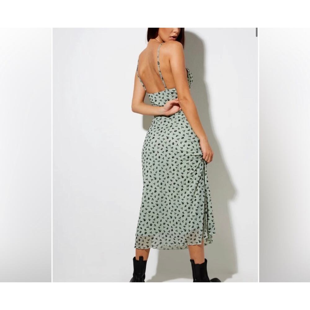 New motel Sage Cotina dress flower buds black flock size small - Picture 4 of 5